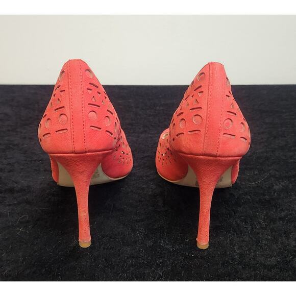 BCBGeneration Leather Red/Orange Pointed Toe Pumps-Size 5.5M - Picture 6 of 8